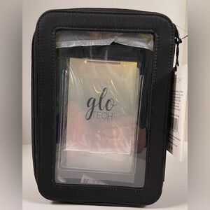 Glo Tech Cosmetic Bag Duo Plus Compact Mirror Black 3 Piece Set